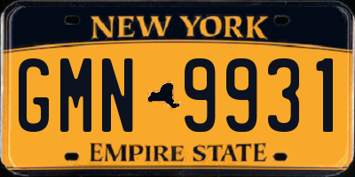NY license plate GMN9931