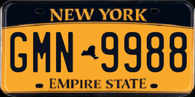 NY license plate GMN9988