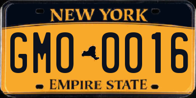 NY license plate GMO0016