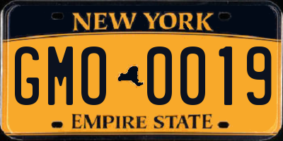 NY license plate GMO0019