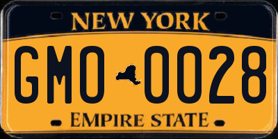 NY license plate GMO0028