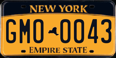 NY license plate GMO0043