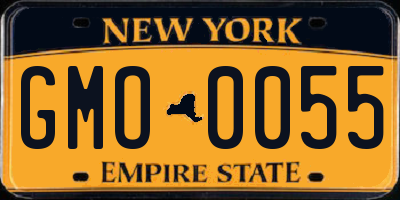 NY license plate GMO0055