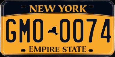 NY license plate GMO0074