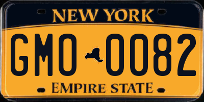 NY license plate GMO0082