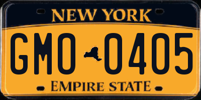 NY license plate GMO0405