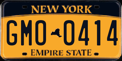 NY license plate GMO0414
