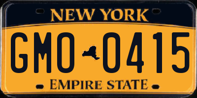 NY license plate GMO0415
