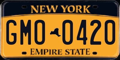 NY license plate GMO0420