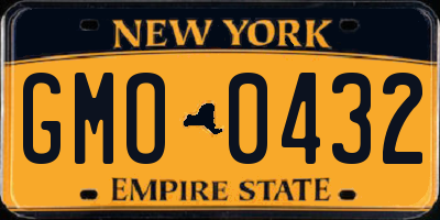NY license plate GMO0432