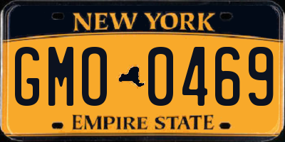 NY license plate GMO0469