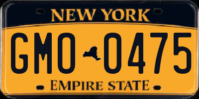 NY license plate GMO0475