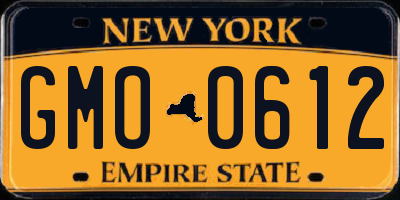 NY license plate GMO0612