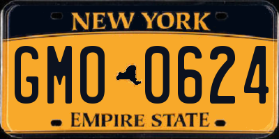 NY license plate GMO0624