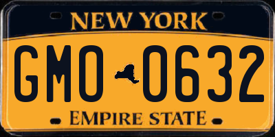 NY license plate GMO0632