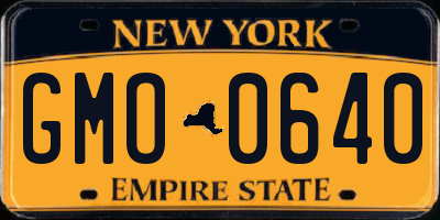 NY license plate GMO0640