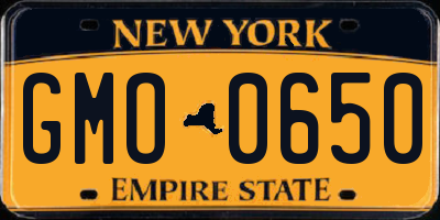 NY license plate GMO0650