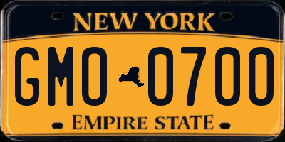 NY license plate GMO0700