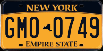 NY license plate GMO0749