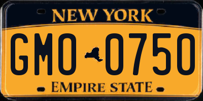 NY license plate GMO0750