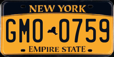 NY license plate GMO0759
