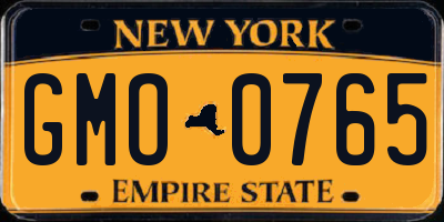 NY license plate GMO0765