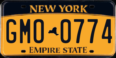 NY license plate GMO0774