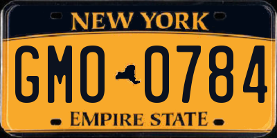 NY license plate GMO0784