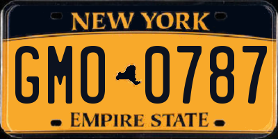 NY license plate GMO0787