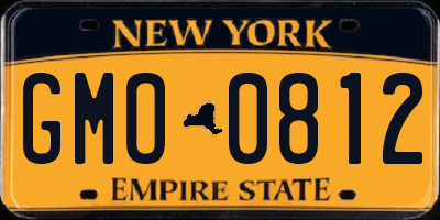 NY license plate GMO0812
