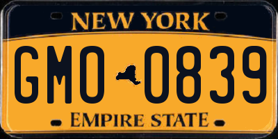 NY license plate GMO0839