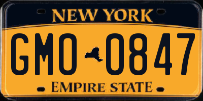 NY license plate GMO0847
