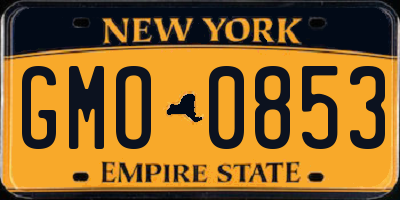 NY license plate GMO0853