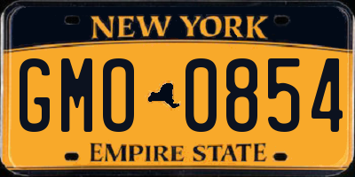 NY license plate GMO0854