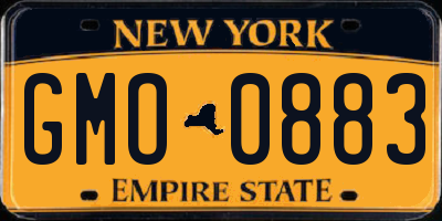 NY license plate GMO0883