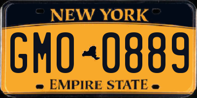 NY license plate GMO0889