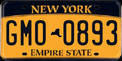 NY license plate GMO0893