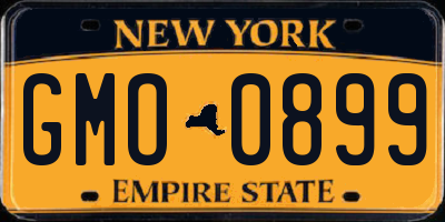 NY license plate GMO0899