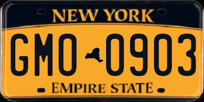 NY license plate GMO0903