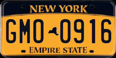 NY license plate GMO0916