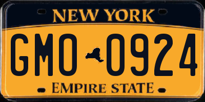 NY license plate GMO0924