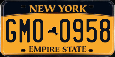 NY license plate GMO0958