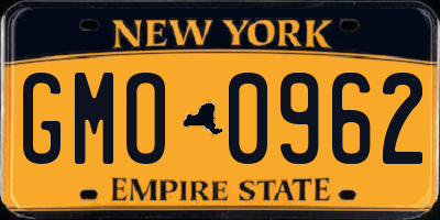 NY license plate GMO0962