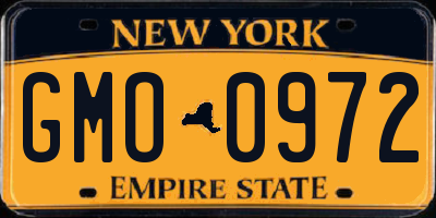 NY license plate GMO0972