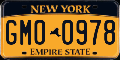 NY license plate GMO0978