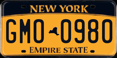 NY license plate GMO0980