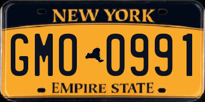 NY license plate GMO0991