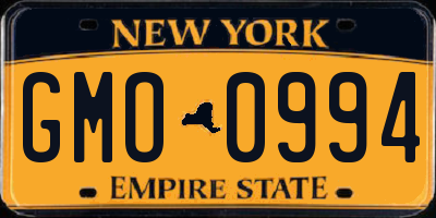 NY license plate GMO0994