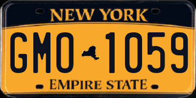NY license plate GMO1059