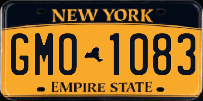 NY license plate GMO1083